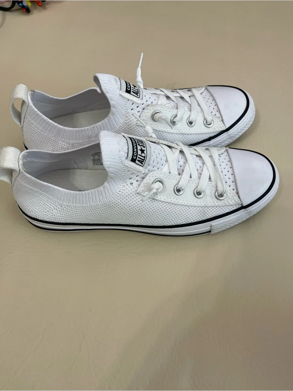Converse Chuck Taylor All Star Shoreline Knit Slip On Sneaker women Sz 8 white - Picture 3 of 11